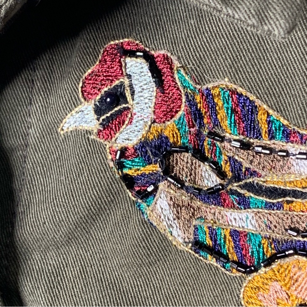 Zara Basic Denim Army Style Patch And Embroidered… - image 3